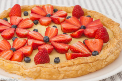 Photo de recette de tarte aux fraises, gingembre, crème pâtissière, facile, rapide, Kilomètre-0, blog de cuisine réalisée à partir de produits de saison et issus de circuits courts