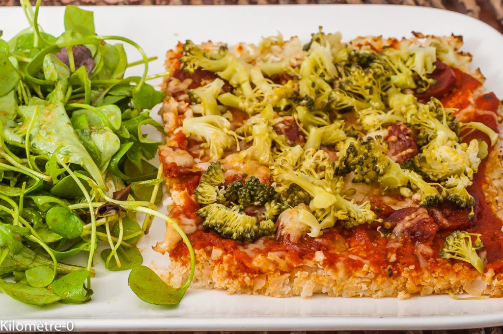 Pizza de chou fleur au chorizo et brocolis - Étape 8