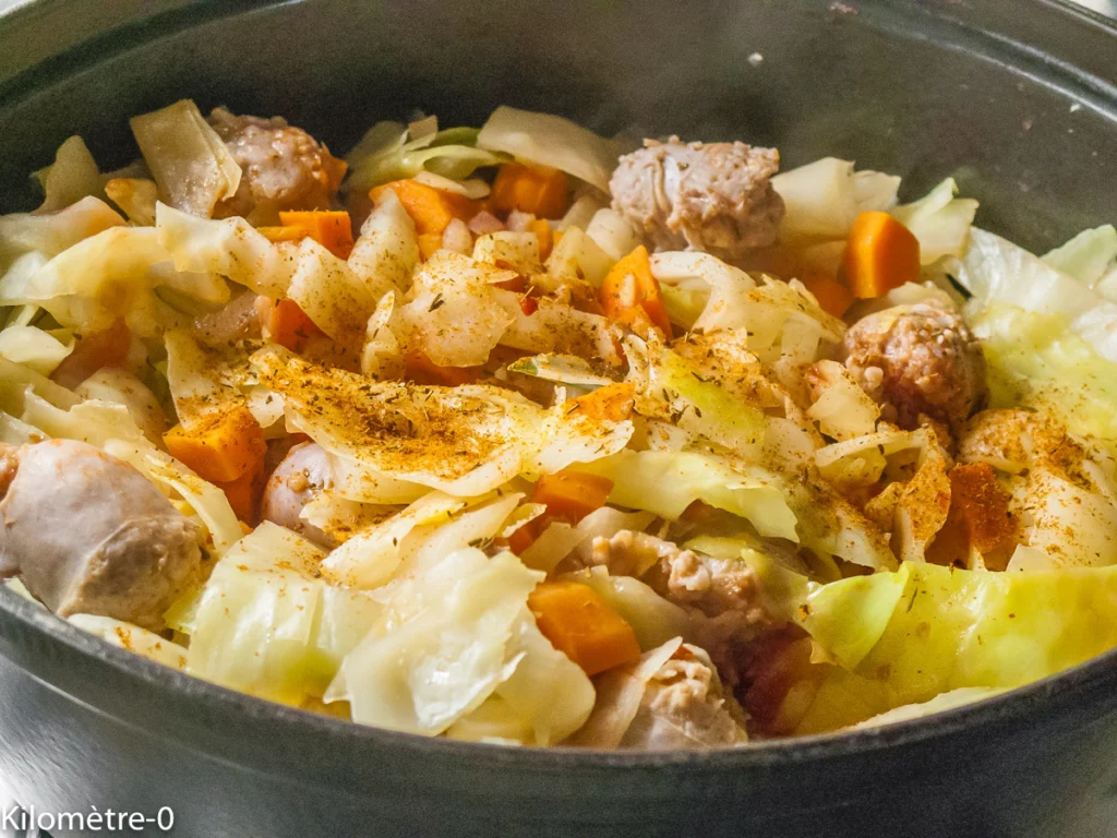 Potée de chou aux saucisses - Étape 9