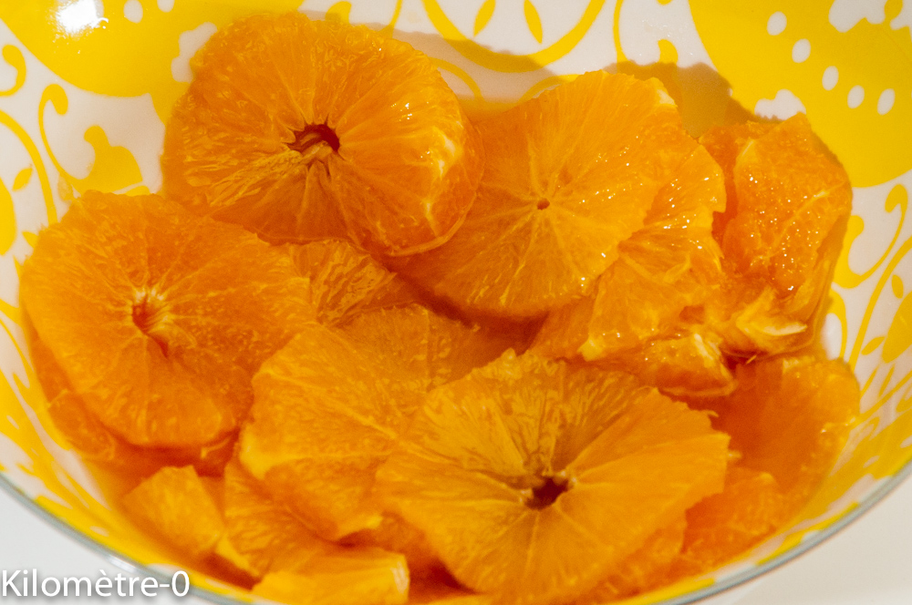 Photo de recette de salade d'oranges de Kilomètre-0, blog de cuisine réalisée à partir de produits locaux et issus de circuits courts