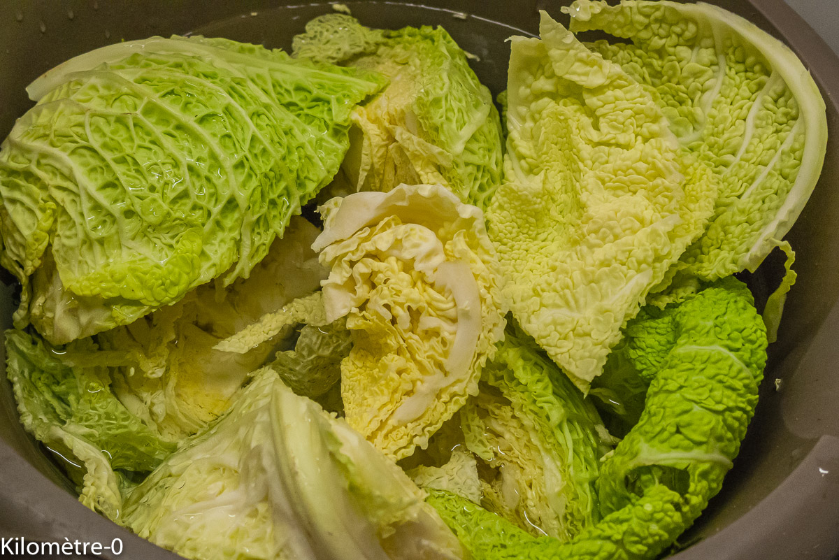 Photo de recette de chou frisé deKilomètre-0, blog de cuisine réalisée à partir de produits de saison et issus de circuits courts