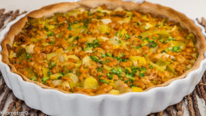 Photo de recette de quiche, poireaux, crevettes, curry, facile, légère, hiver, légumes, bio , Kilomètre-0, blog de cuisine réalisée à partir de produits de saison et issus de circuits courts