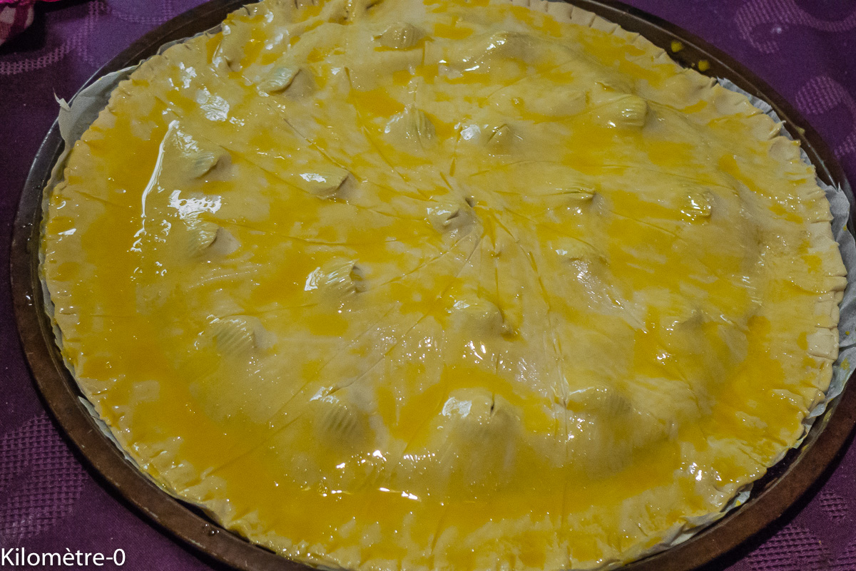 Photo de recette de galette des rois maison facile Kilomètre-0, blog de cuisine réalisée à partir de produits de saison et issus de circuits courts
