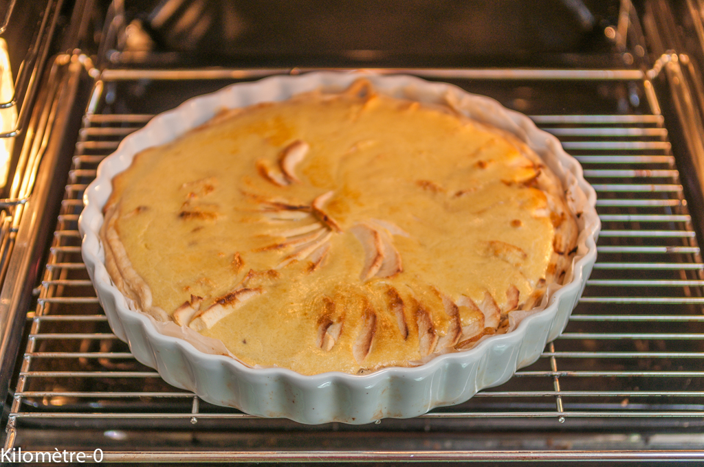 photo de tarte aux pommes à la normande, facile, maison, bio de Kilomètre-0, blog, circuits courts