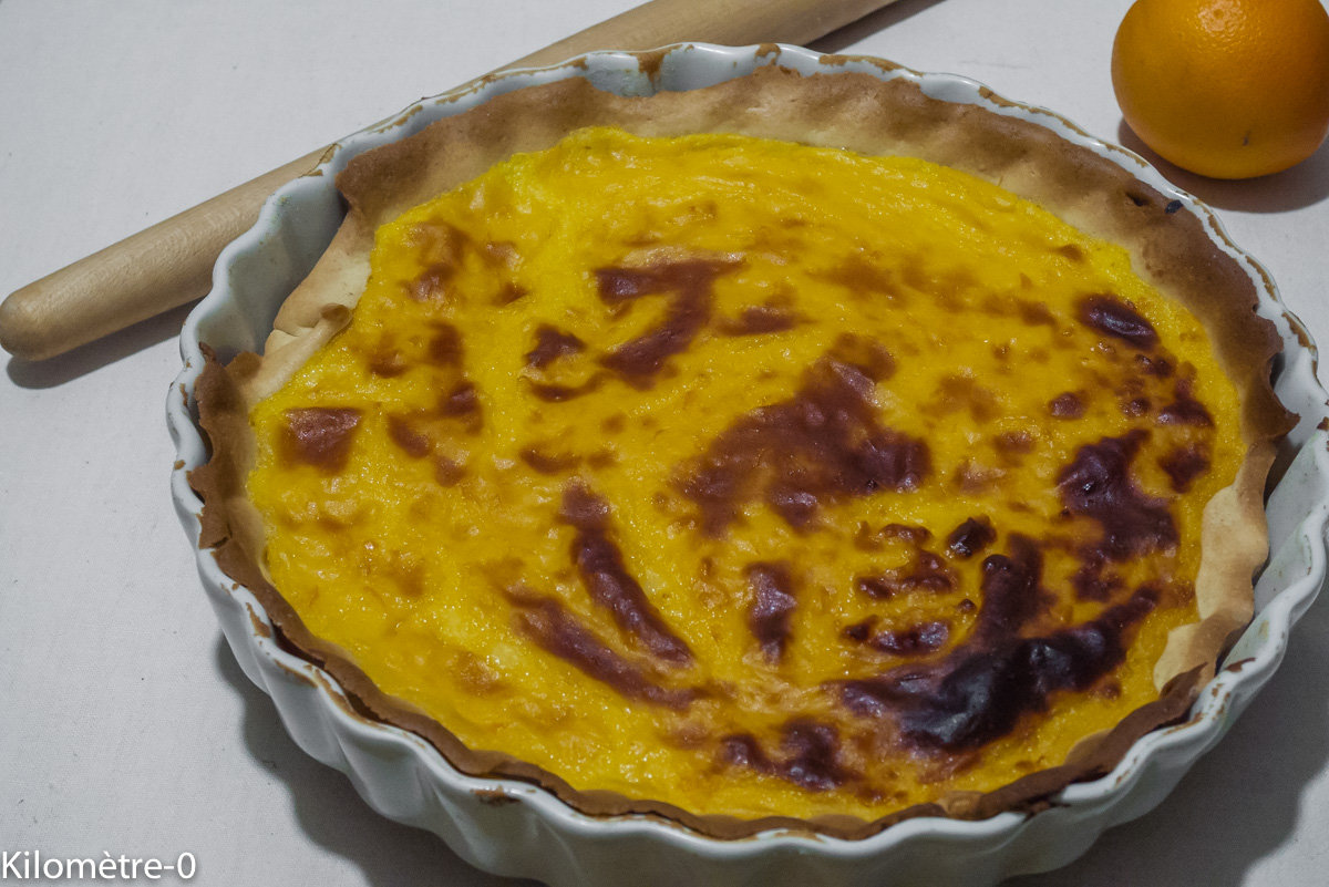 Photo de recette de tarte à l'orange de Kilomètre-0, blog de cuisine réalisée à partir de produits locaux et issus de circuits courts