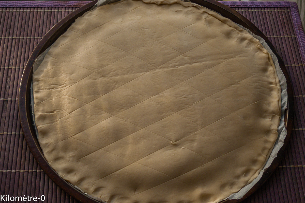 Photo de recette de galette des rois amandes de Kilomètre-0, blog de cuisine réalisée à partir de produits locaux et issus de circuits courts