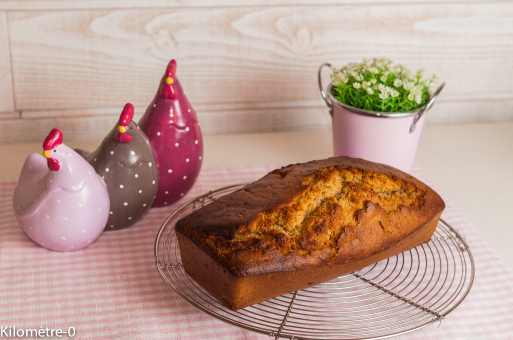 image de recette de gâteau facile, cake à la compote de pommes, fruits, bio, rapide, léger de Kilomètre-0