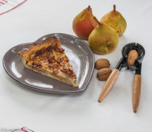 Image de recette de très bonne tarte,  poires, fruits, automne, hiver,  noix, tarte sucrée, tarte aux fruits,  facile, rapide, maison, bio de Kilomètre-0