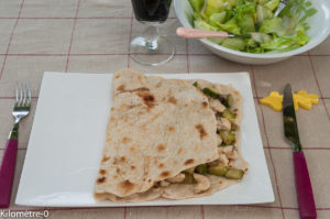 image de recette de Tortilla poulet courgettes, facile, maison, rapide, légère, bio de Kilomètre-0