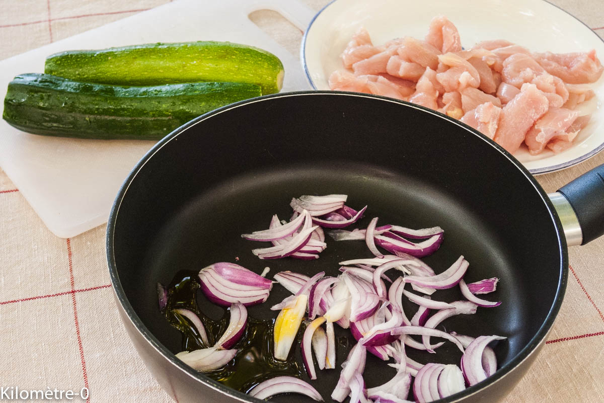 Tortilla poulet courgettes — étape 2