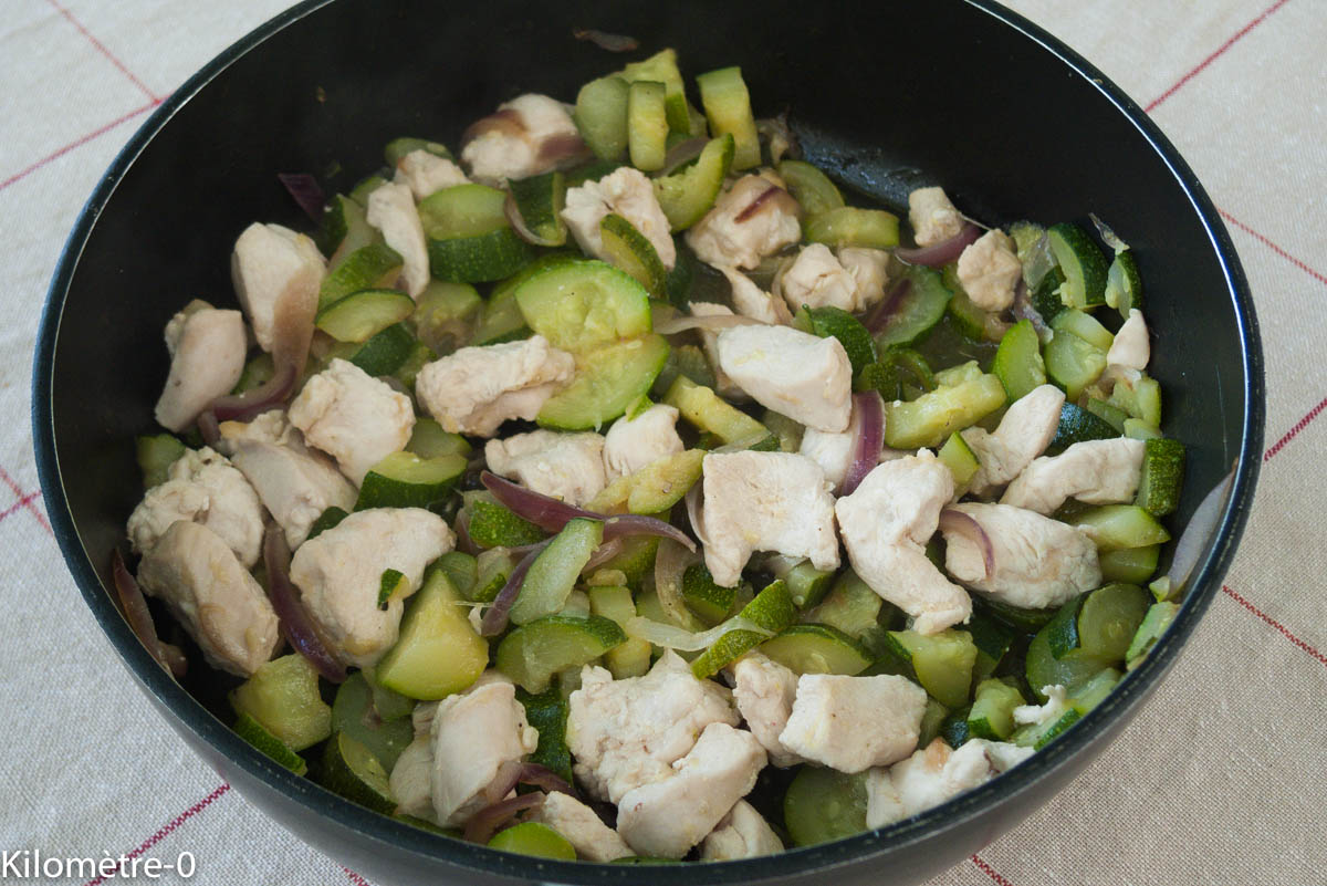 Tortilla poulet courgettes — étape 3