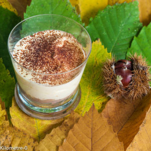 image de recette facile, rapide, économique, bio, léger, fruits, châtaignes, automne, tiramisun dessert italien, italienne, Italie de dessert de Kilomètre-0