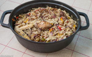 image de recette facile, rapide, économique, légère, bio de Kilomètre-0, poulet au riz et aux lentilles