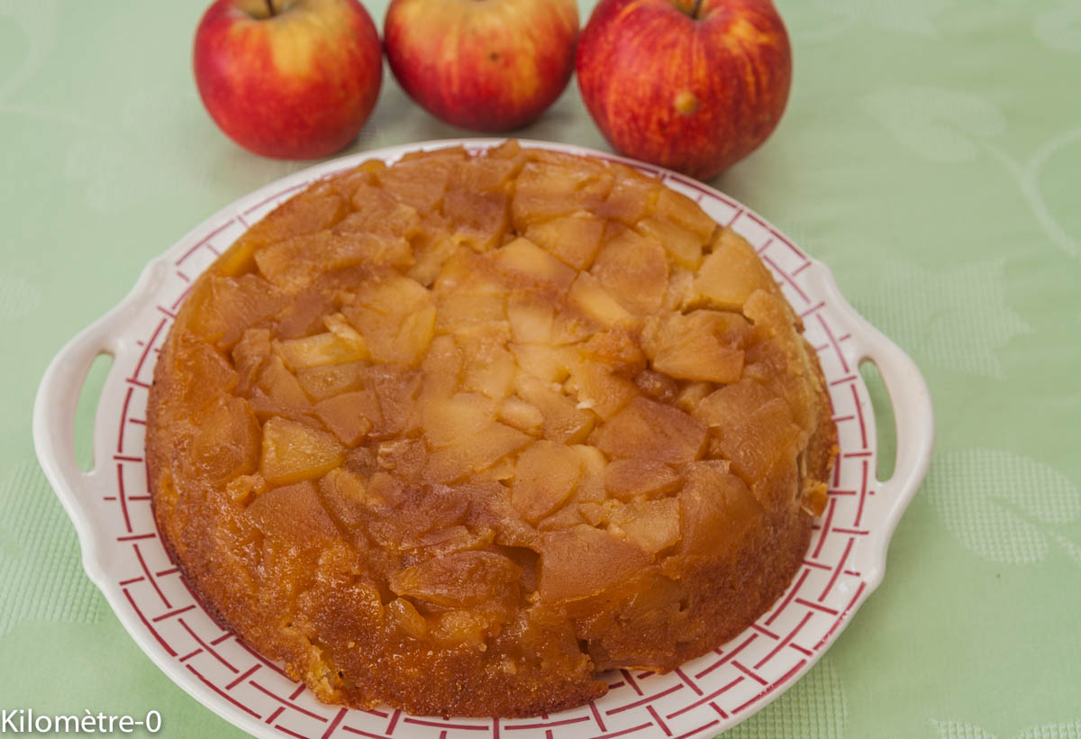 image de recette facile, rapide, pas chère de Gâteau breton version tatin, pommes, tarte, Kilomètre-0, fruits, automne, hiver