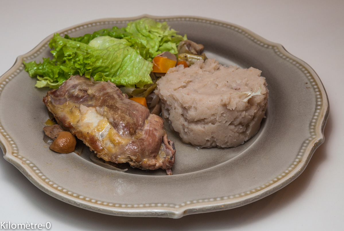 image de recette de Kilomètre-0 de pintade aux légumes, purée de pommes de terre et châtaignes, facile