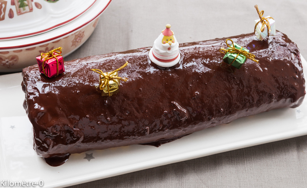 image de  recette de bûche framboise chocolat, fruits rouges, Noël, de Kilomètre-0