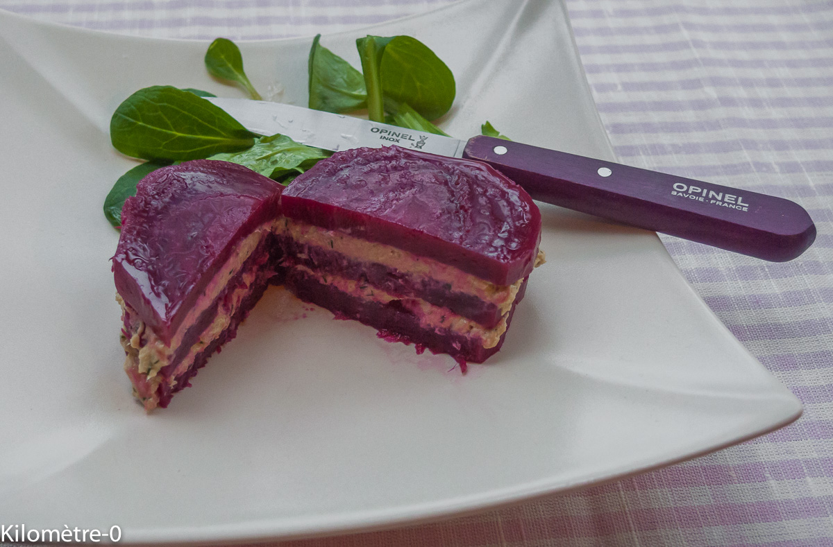 Mille-feuilles de betterave au thon — étape 2