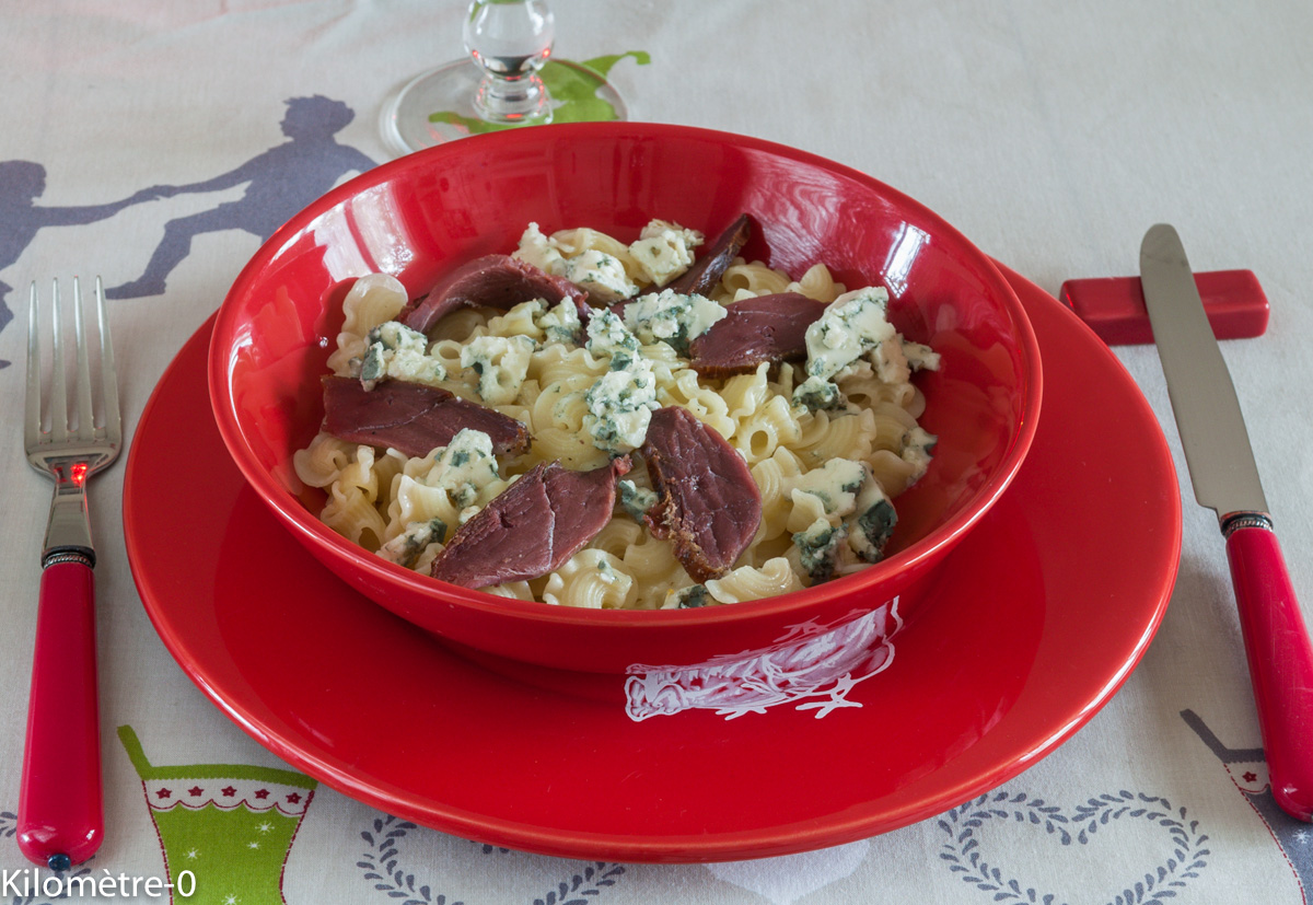 Pâtes au roquefort et magret fumé — étape 2