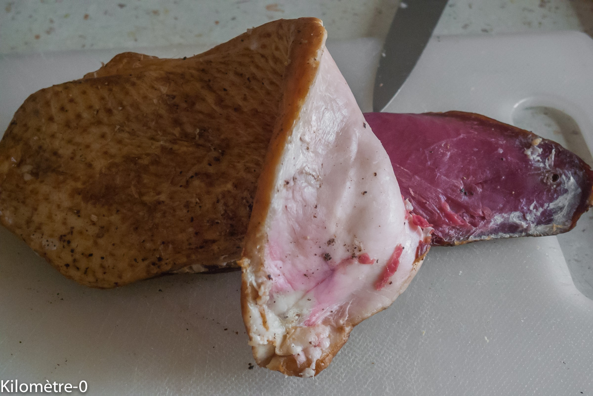 Pâtes au roquefort et magret fumé — étape 1