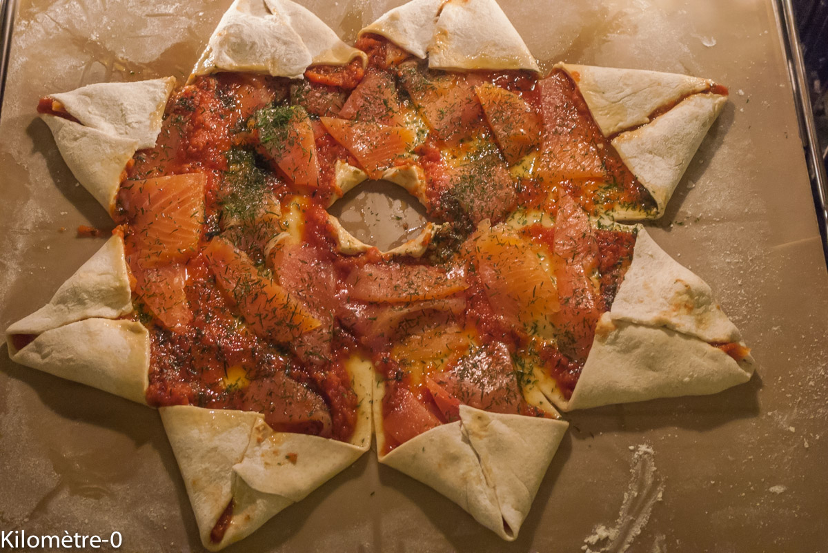 Pizza étoile à la truite fumée — étape 2
