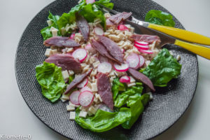 image de recette facile de Salade de crozets au magret fumé