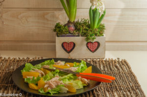 image de recette facile, rapide, légère, de Salade de raie à l'orange, de Kilomètre-0, poisson, agrumes