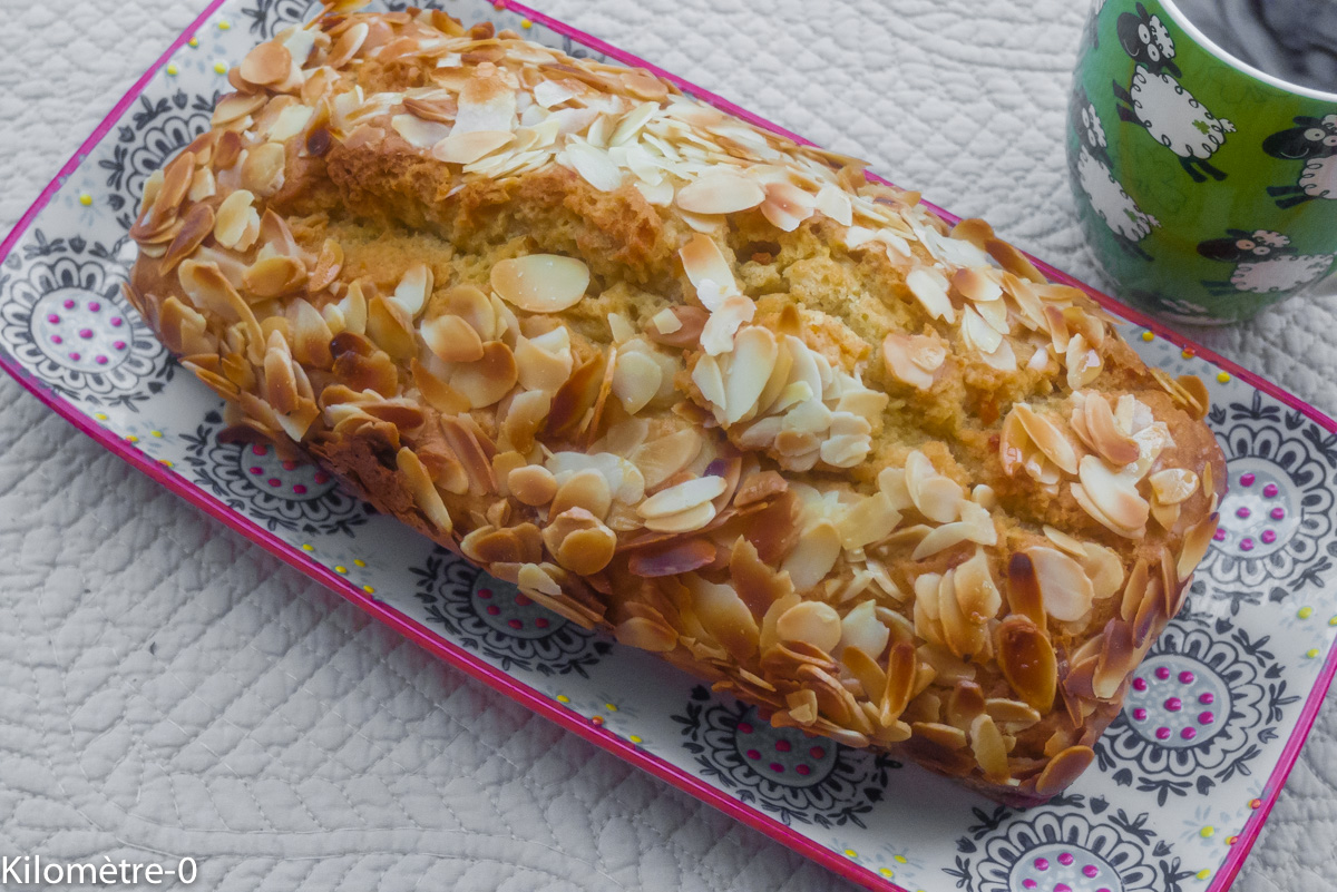 image de recette facile, rapide, légère, bio de Kilomètre-0, de cake à l'orange et aux amandes