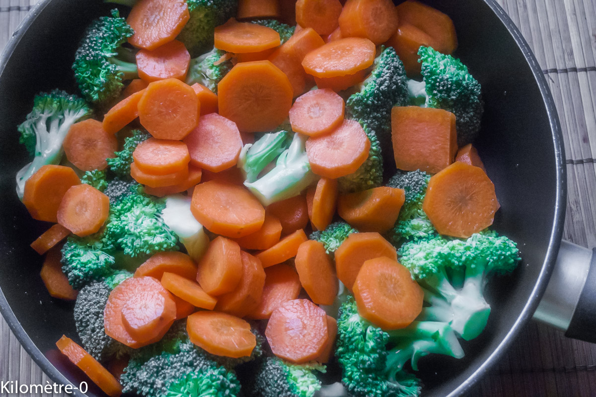 Gratins de brocolis et carottes — étape 1