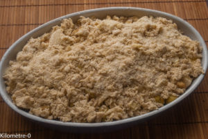 Photo de recette de crumble de Kilomètre-0, blog de cuisine réalisée à partir de produits locaux et issus de circuits courts