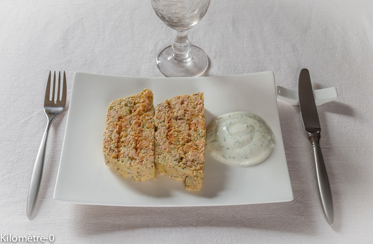 Photo de recette de terrine aux deux saumons de Kilomètre-0, blog de cuisine réalisée à partir de produits locaux et issus de circuits courts
