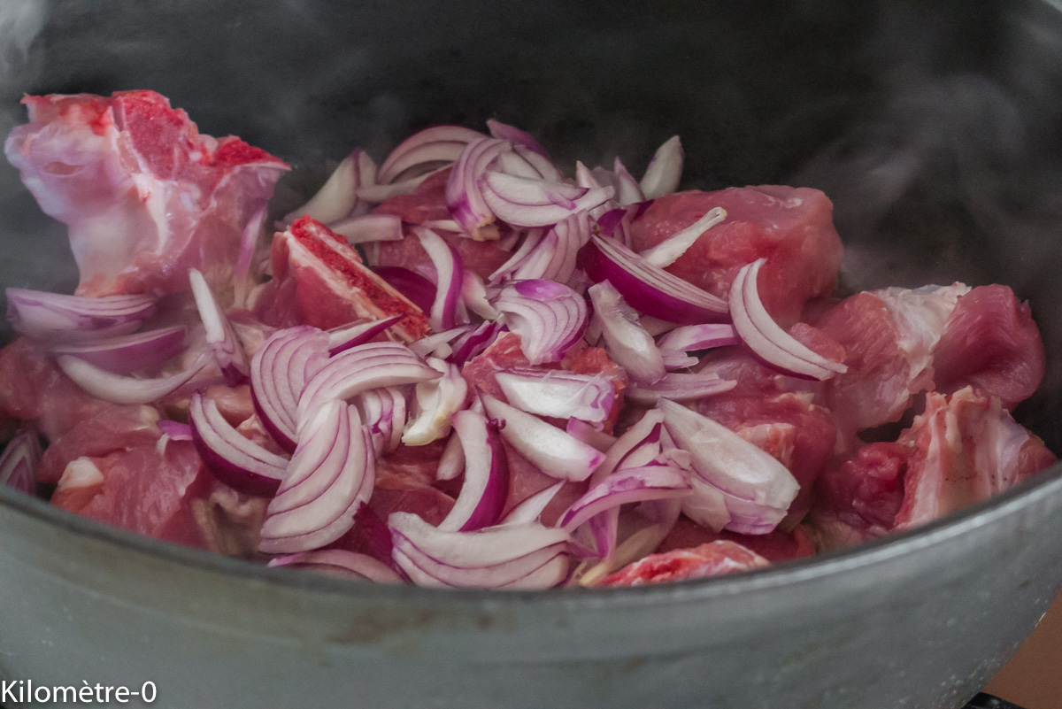 Photo de recette d'échine de porc carottes de Kilomètre-0, blog de cuisine réalisée à partir de produits locaux et issus de circuits courts