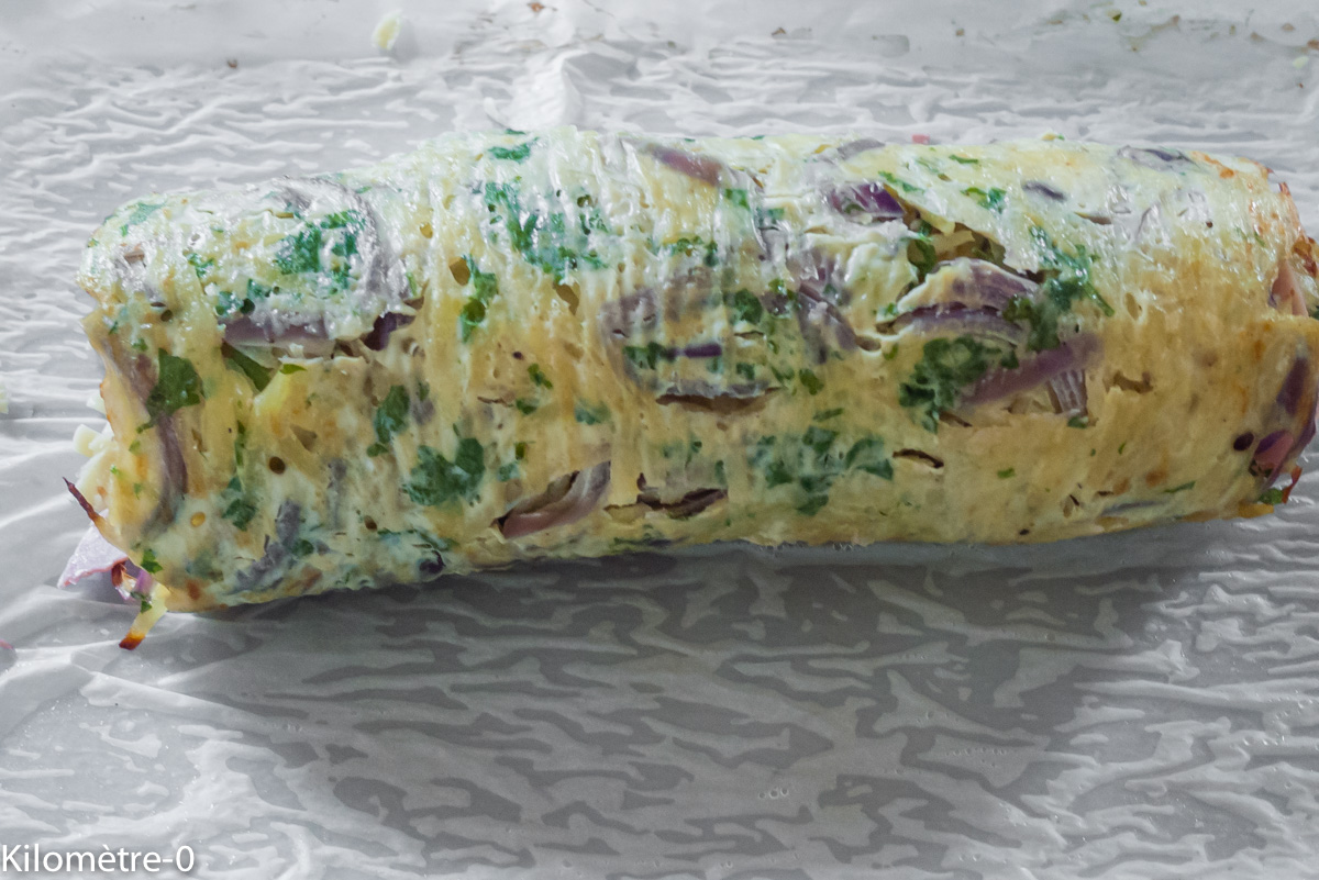 Photo de recette de roulé de pomme de terre de Kilomètre-0, blog de cuisine réalisée à partir de produits locaux et issus de circuits courts