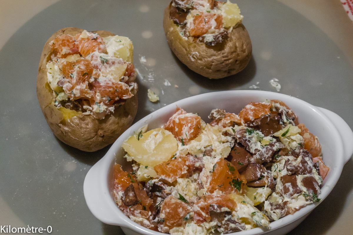 Photo de recette de pomme de terre au four de Kilomètre-0, blog de cuisine réalisée à partir de produits locaux et issus de circuits courts