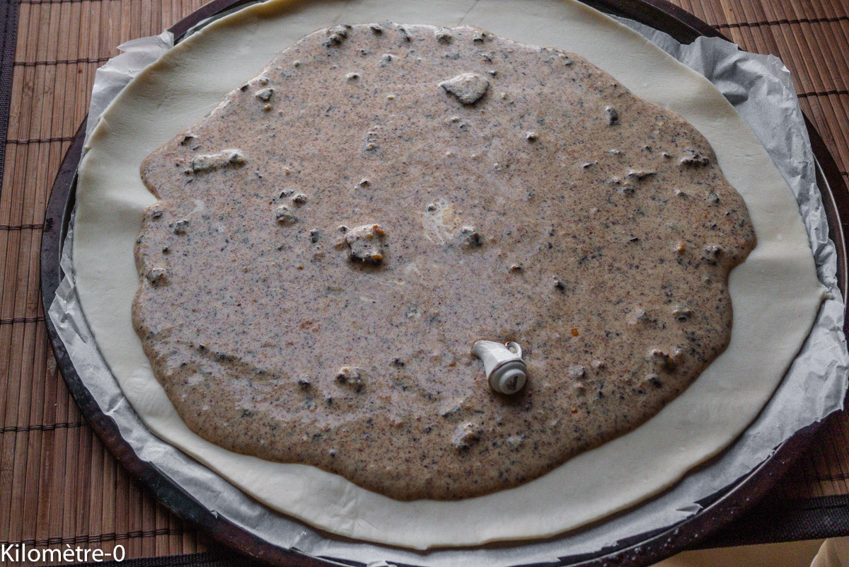 Photo de recette de galette des rois noisette chocolat de Kilomètre-0, blog de cuisine réalisée à partir de produits locaux et issus de circuits courts