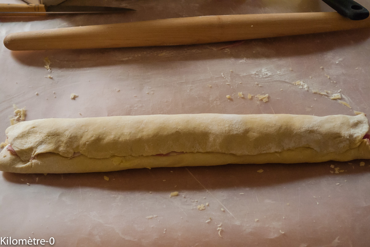 Photo de recette de briohe jambon fromage de Kilomètre-0, blog de cuisine réalisée à partir de produits locaux et issus de circuits courts
