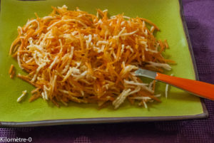 Photo de recette de salade carottes radis noir de Kilomètre-0, blog de cuisine réalisée à partir de produits locaux et issus de circuits courts