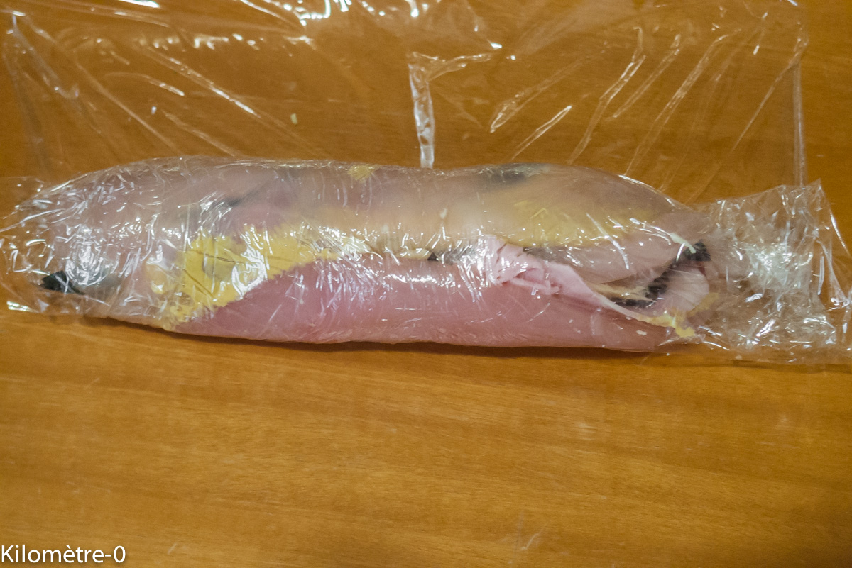 Photo de recette d'escalope roulée de poulet de Kilomètre-0, blog de cuisine réalisée à partir de produits locaux et issus de circuits courts