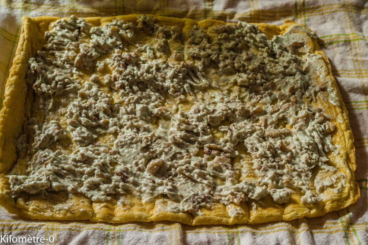 Photo de recette de roulé au roquefort de Kilomètre-0, blog de cuisine réalisée à partir de produits locaux et issus de circuits courts
