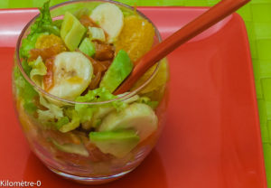 Photo de recette de salade exotique de Kilomètre-0, blog de cuisine réalisée à partir de produits locaux et issus de circuits courts