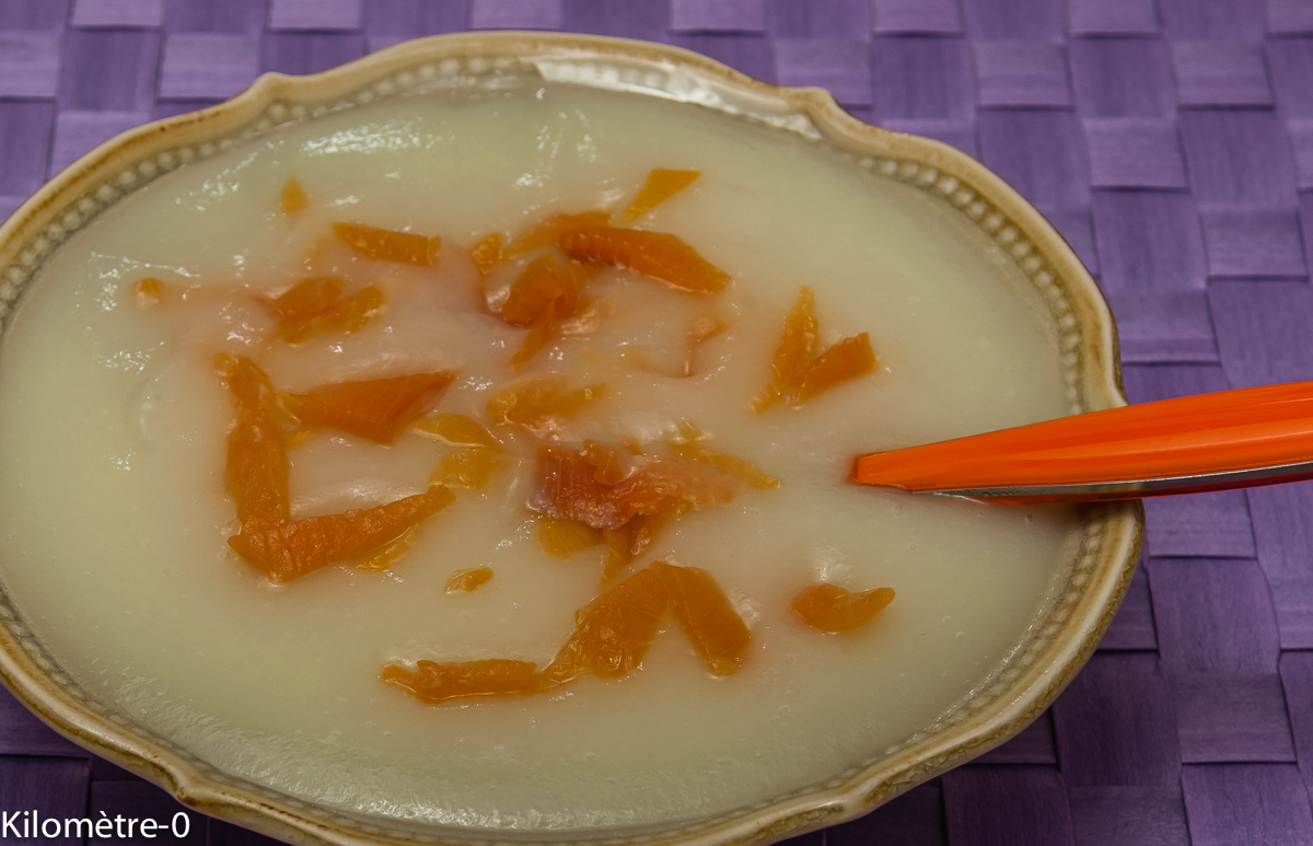 Photo de recette de soupe de topinambours de Kilomètre-0, blog de cuisine réalisée à partir de produits locaux et issus de circuits courts