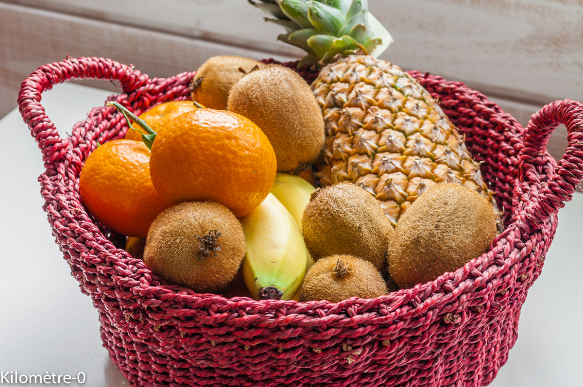 Photo de recette de salade de fruits de Kilomètre-0, blog de cuisine réalisée à partir de produits locaux et issus de circuits courts