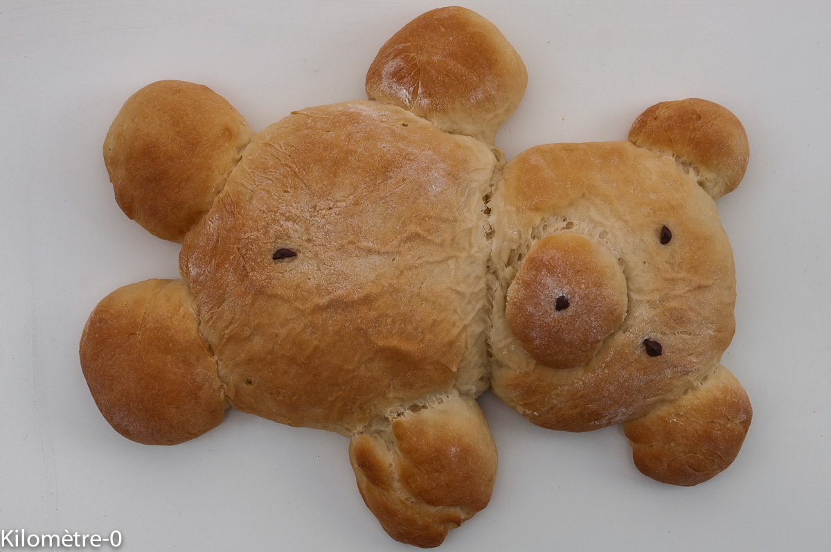 Photo de recette de pâte de pain au lait nounours de Kilomètre-0, blog de cuisine réalisée à partir de produits locaux et issus de circuits courts