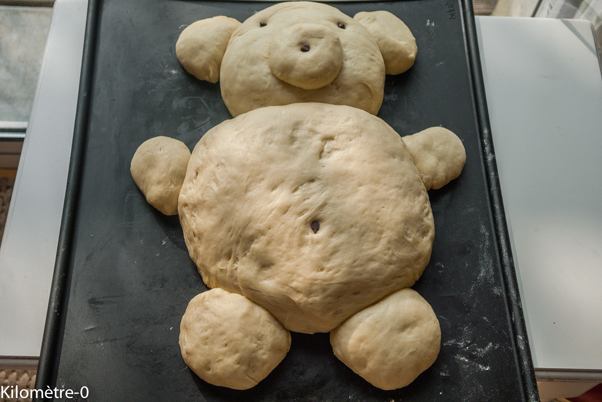 Photo de recette de pâte de pain au lait nounours de Kilomètre-0, blog de cuisine réalisée à partir de produits locaux et issus de circuits courts