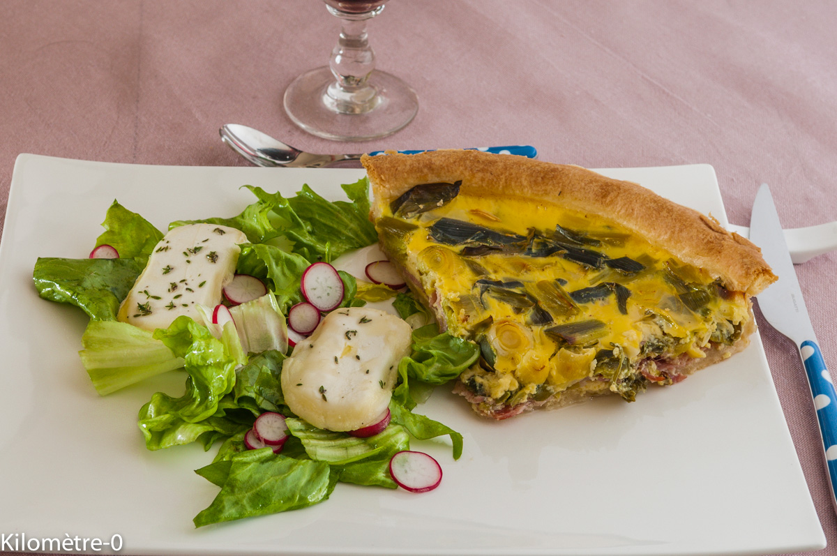 Photo de recette de tarte aux poireaux de Kilomètre-0, blog de cuisine réalisée à partir de produits locaux et issus de circuits courts