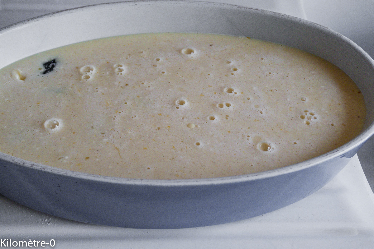 Photo de recette de clafoutis aux pruneaux de Kilomètre-0, blog de cuisine réalisée à partir de produits locaux et issus de circuits courts