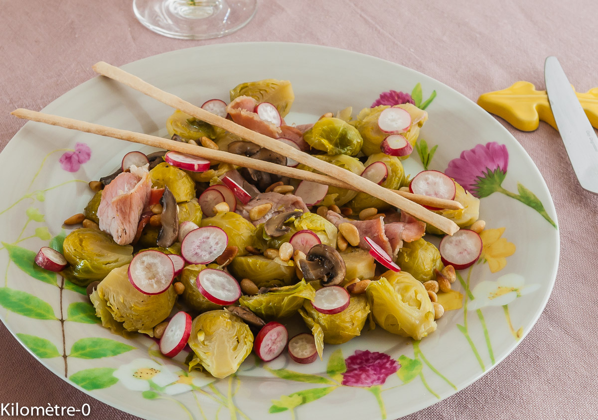 Photo de recette facile, rapide, légère, healthy de choux de Bruxelles champignons Kilomètre-0, blog de cuisine réalisée à partir de produits locaux et issus de circuits courts