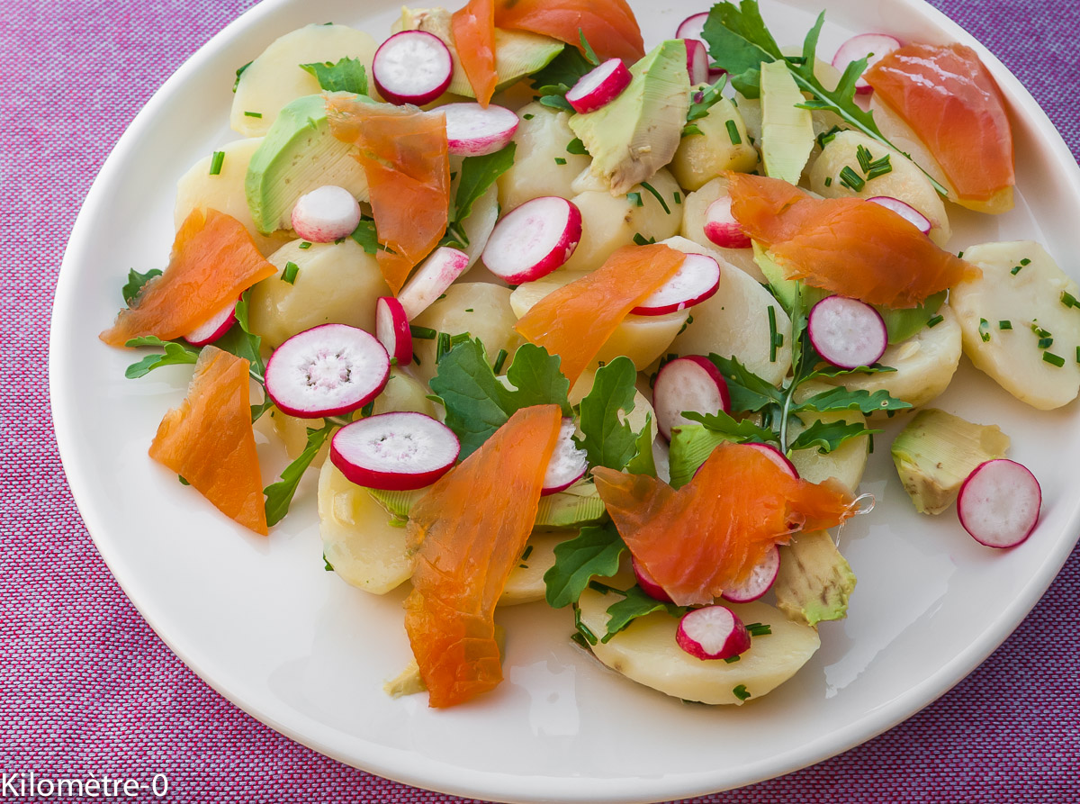 Salade De Pomme De Terre Avocat Et Truite Fumee Kilometre 0