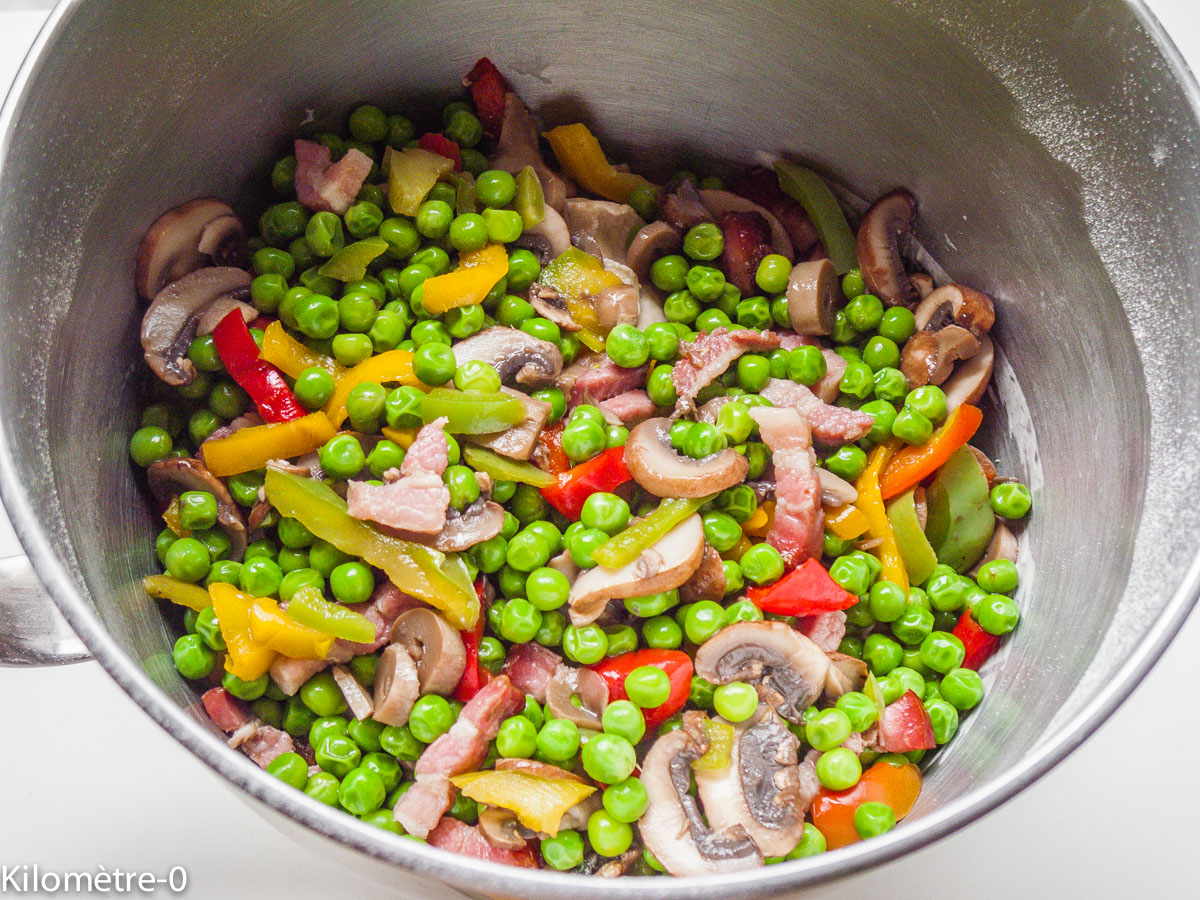 Photo de recette de pains de légumes au lard de Kilomètre-0, blog de cuisine réalisée à partir de produits locaux et issus de circuits courts