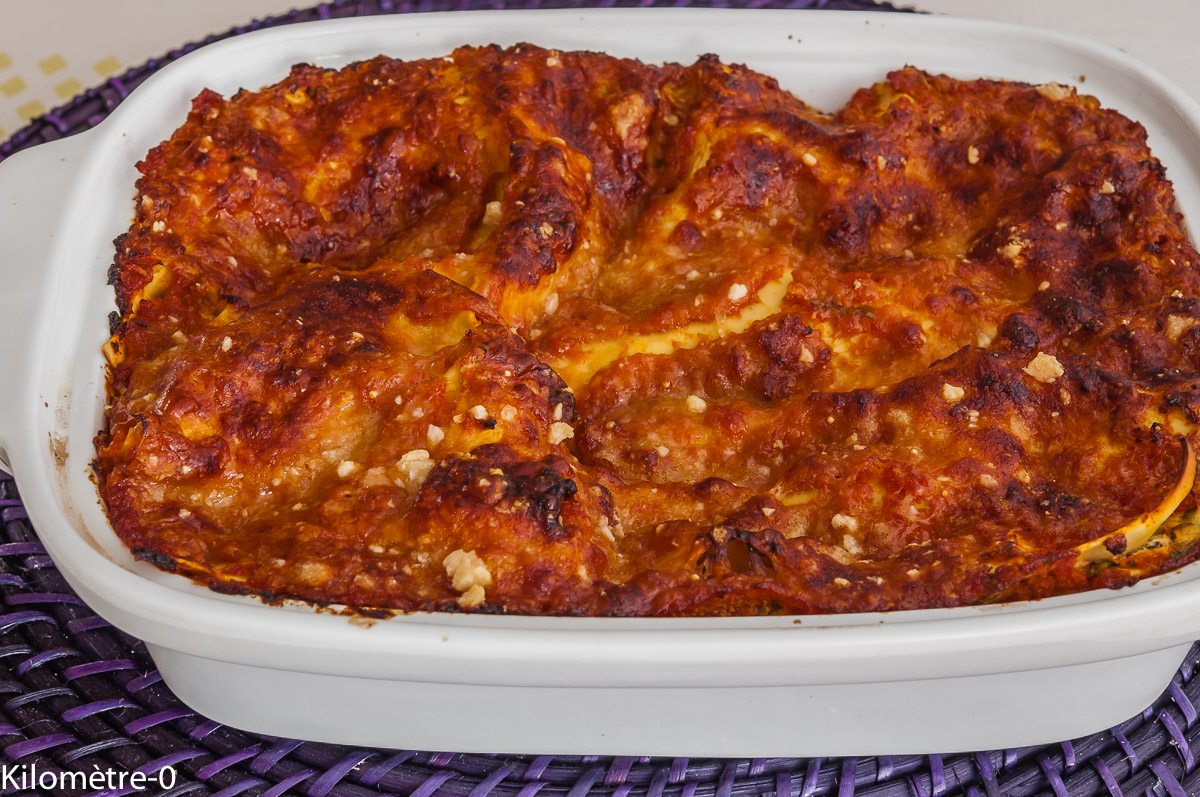 Photo de recette de lasagnes aux herbes et à la ricotta de Kilomètre-0, blog de cuisine réalisée à partir de produits locaux et issus de circuits courts