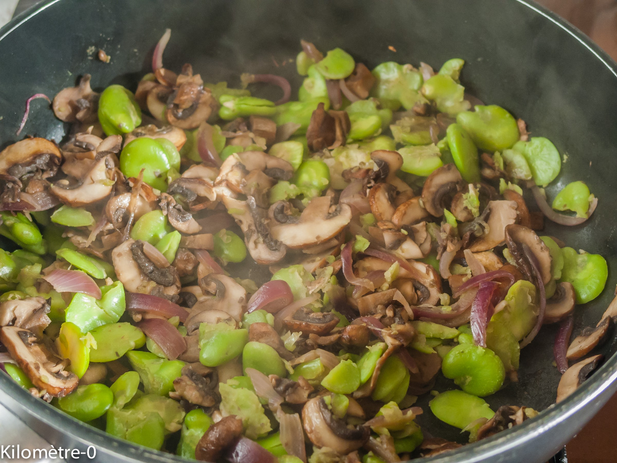 Photo de recette de salade fèves, pâtes, canard de Kilomètre-0, blog de cuisine réalisée à partir de produits locaux et issus de circuits courts